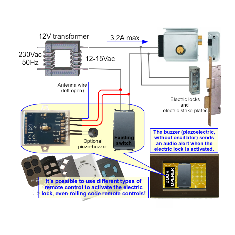 Creasol UniLock - Activador de placa de golpe eléctrico