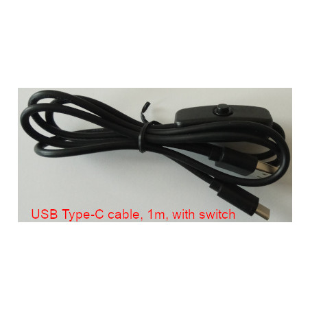 Cabo USB, 1 m, conector tipo C com interruptor