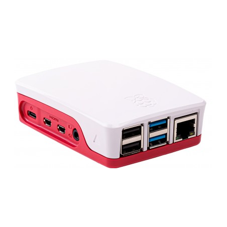 Funda original Raspberry PI4, color rojo / blanco