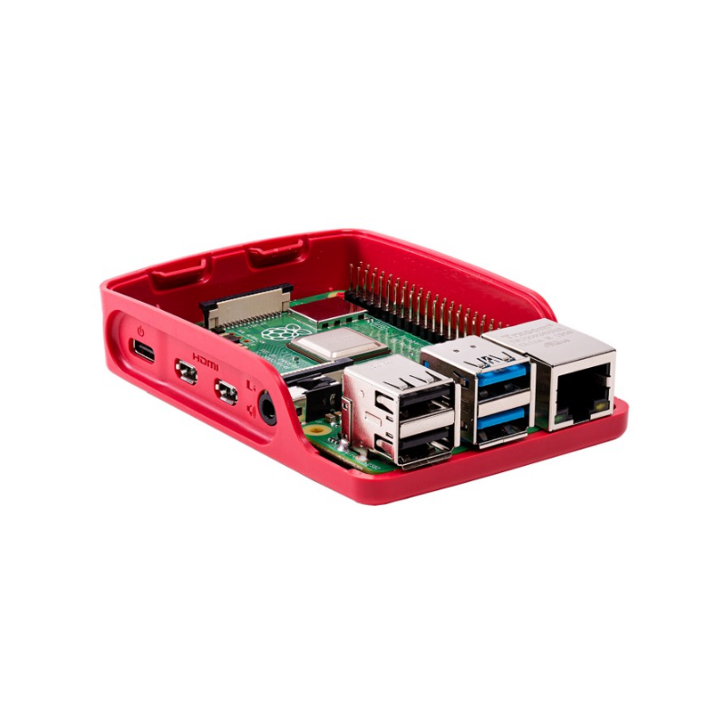 Funda original Raspberry PI4, color rojo / blanco