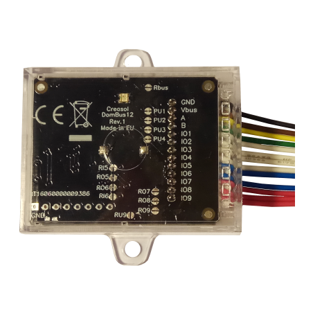 Creasol DomBus12: modul 9 vstupov / výstupov pre Domoticz