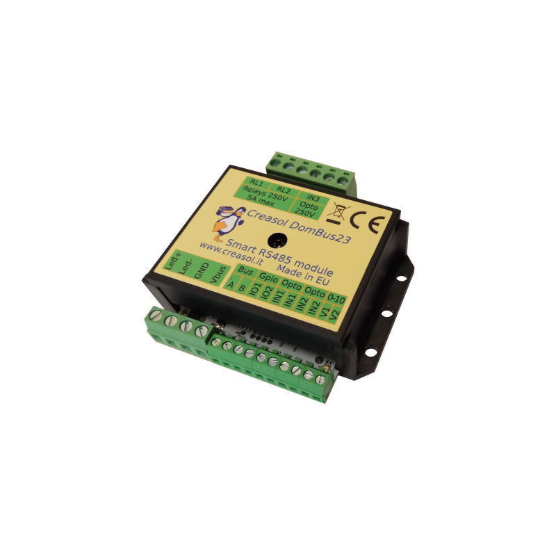 Creasol DomBus23: Módulo de casa inteligente com 2 relés, 1 mosfet, ...