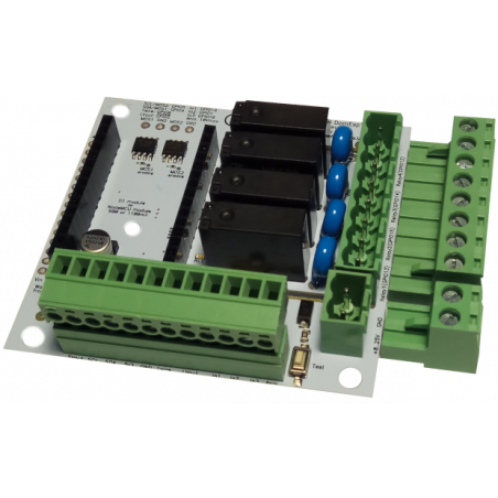 DomESP2 board with 2 plugins terminal blocks unplugged