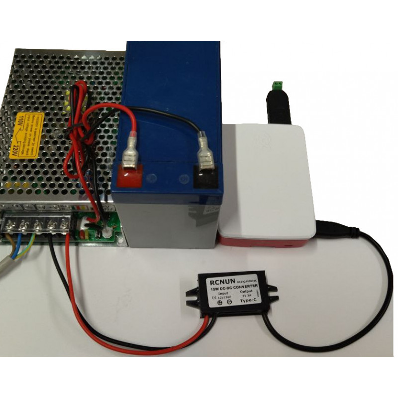 DC/DC converter 8-20V naar 5V 3A voor het voeden van RaspberryPI