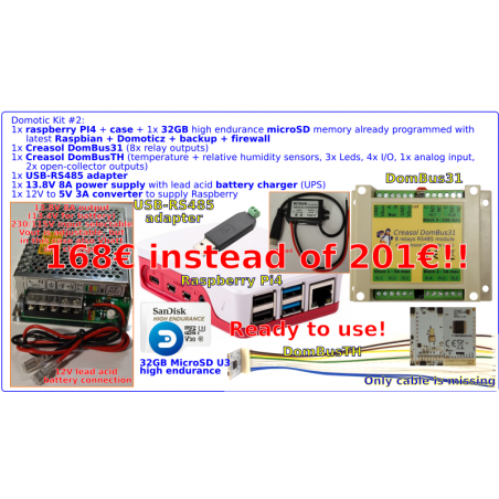 Domoticz starter KIT2 - Raspberry + Power supply + DomBus31+DomBusTH