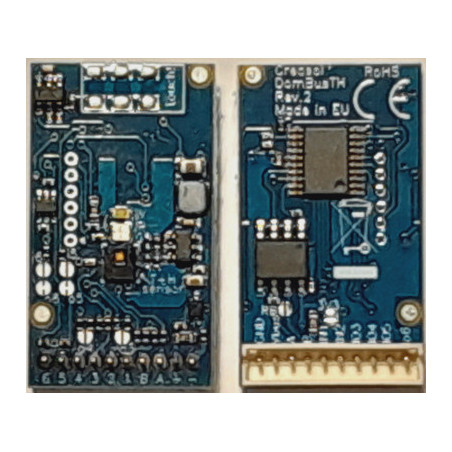 Creasol DomBusTH - Domoticz-Gerät mit Temperatur- und Feuchtigkeitssensoren, 4 Eingängen, 2 Ausgängen, 3 LEDs