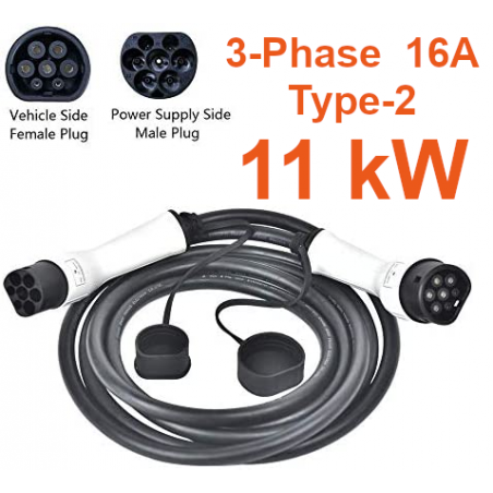 EV charging cable, Type-2, 3 phases, 16A 11kW