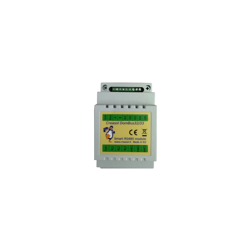 Creasol DomBus33 - Modulo Domoticz con 3 relè, 3 ingressi AC, 5 I/O per impianti luce esistenti