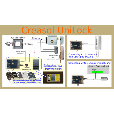 Creasol UniLock - Activador de placa de golpe eléctrico