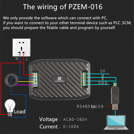 Contador de energía PZEM-016 con protocolo Modbus