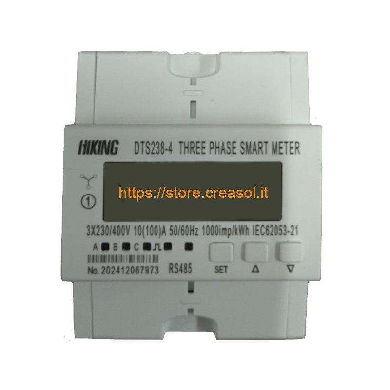 DTS238-4 ZN/S Power Energy meter with ModBus and 1 S0 (pulsed) output, three phase