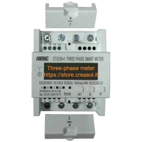 Contor de energie DTS238-4 ZN/S cu ModBus și 1 ieșire S0 (pulsată), trifazat