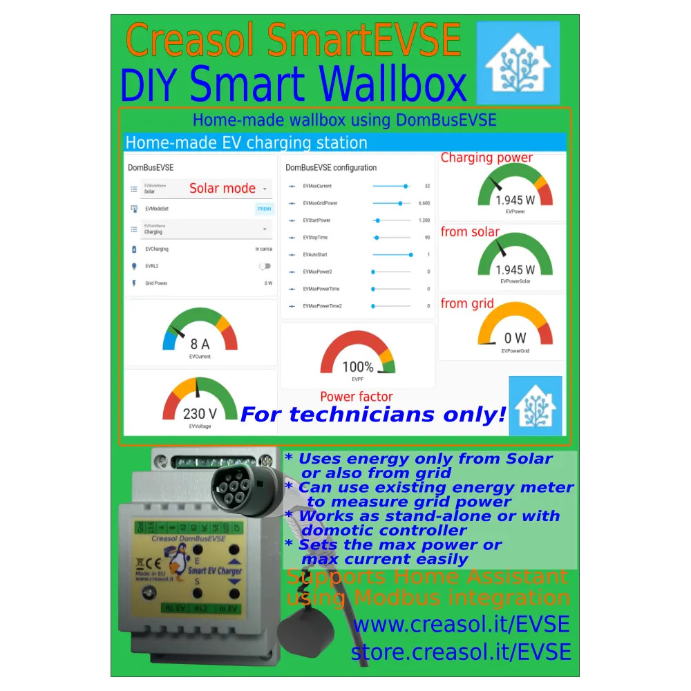DomBusEVSE: smart modul för att göra en laddstation för elbilar (Wallbox)