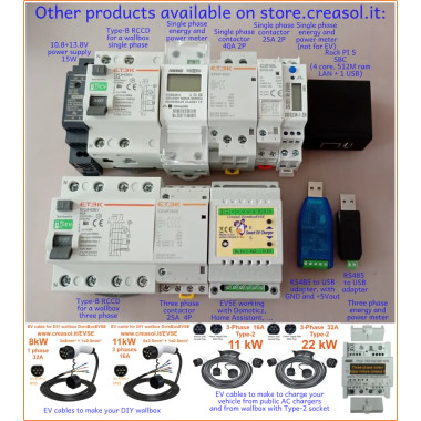 Creasol DomBusEVSE: smart module to make an EV charging station (Wallbox)