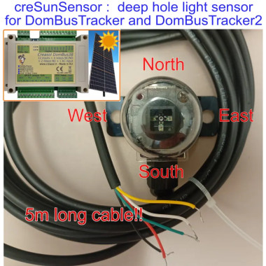 Single and Dual axis sun tracker sensor, with 5m cable