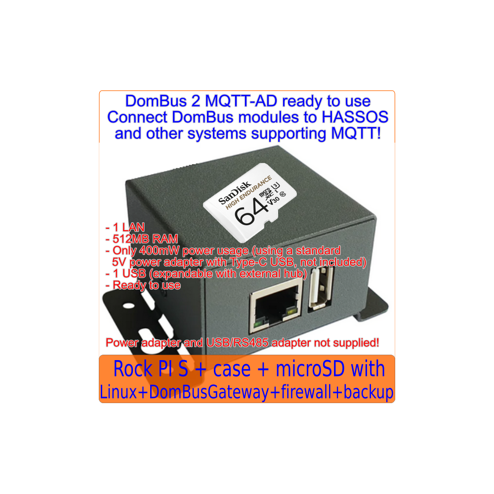DomBusGateway on Rock PI S - DomBus 2 MQTT module