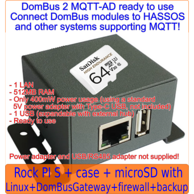 DomBusGateway on Rock PI S - DomBus 2 MQTT module