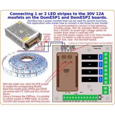 Creasol DomESP1: Input/output/supply board for ESP8266 module