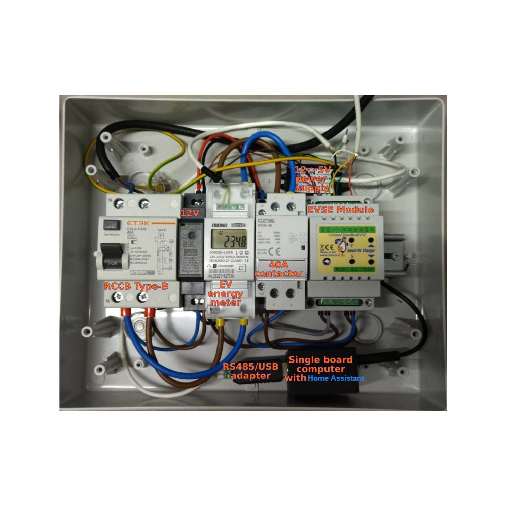 Single phase home made wallbox KIT for Home Assistant and other