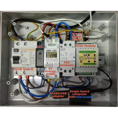 Single phase home made wallbox KIT for Home Assistant and other