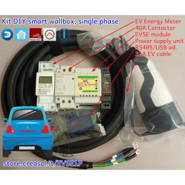 Single phase home made wallbox KIT for Home Assistant and other