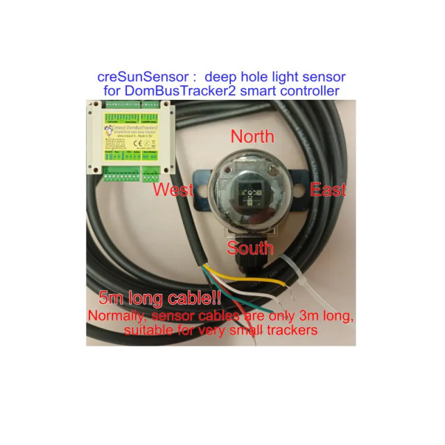 Single and Dual axis sun tracker sensor, with 5m cable