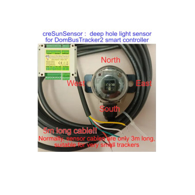 Single and Dual axis sun tracker sensor, with 5m cable